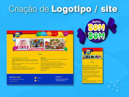 Criação de logotipo e redesign responsivo para o Buffet Bom Bom