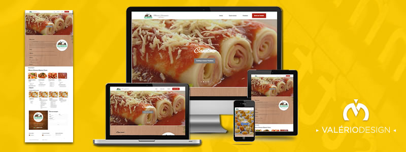 Site responsivo para a empresa de especializada em massas artesanais e salgados por encomenda
