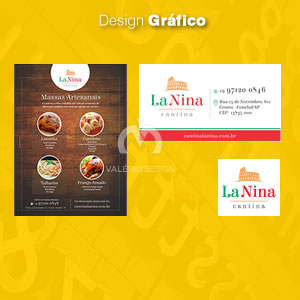 Projetos de identidave visual, folhetos e logotipos.